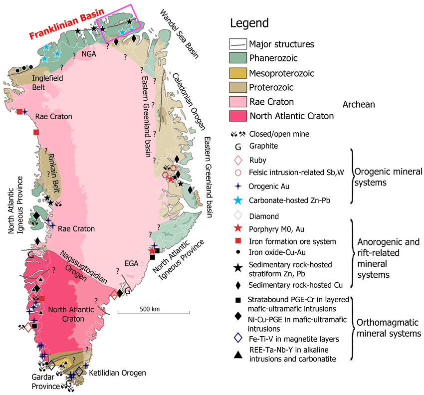 Geological-map-of-Greenland-showing-the-locations-of-different-types-of-mineralization